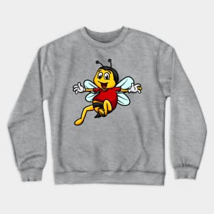 Cute Anthropomorphic Human-like Cartoon Character Bee in Clothes Crewneck Sweatshirt